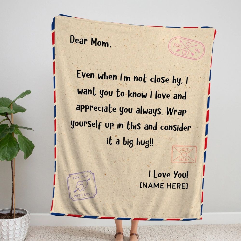 Mother's Day Gifts - Gifts for Mom - Personalized Mom Blanket - Letter to Mom.