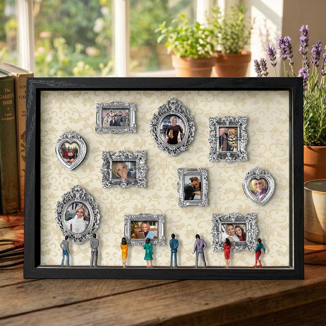 Mini Museum Silhouette Box with Photo,Keep Mom's Memory.