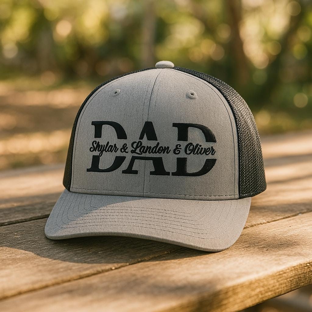 Personalized Dad Hat Custom Trucker Hat With Kids Names Embroidered Father's Day Gift For Dad