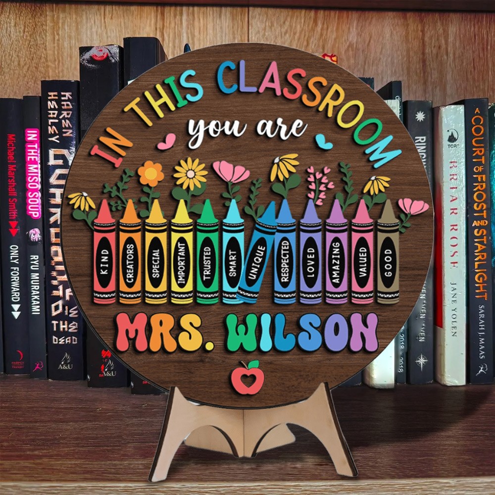 Cute Teacher Door Sign, Back to School Gift.