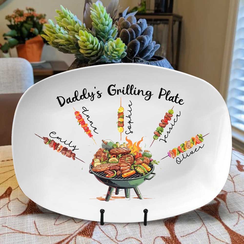 Personalized Daddy's Grilling Plate Father's Day Gift
