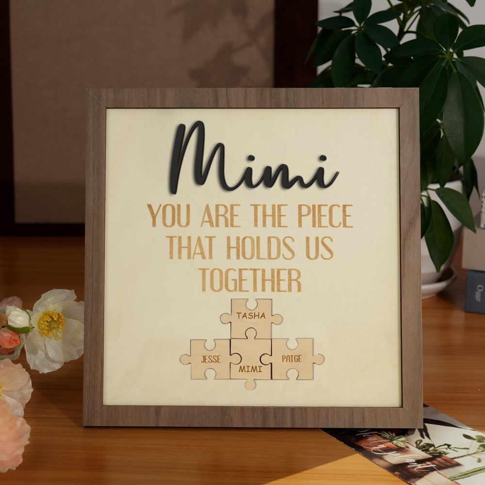 Personalized Mother's Day Wood Puzzle Sign, You are the Piece that Holds us Together, Family Gift for Mom
