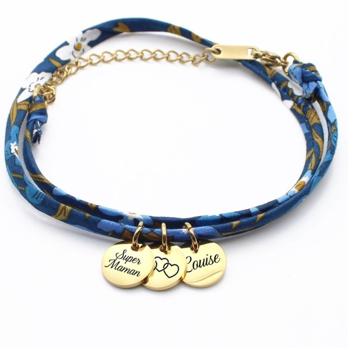 Personalized bracelet in liberty cord ,First name bracelet, Birth gift, mom mimi Mother's day