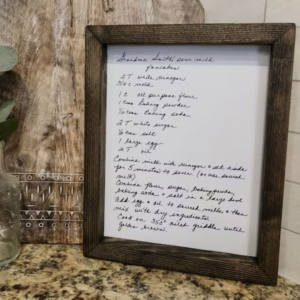 Personalized Recipe, Handwritten Recipe Wood Sign,Mom Gift.