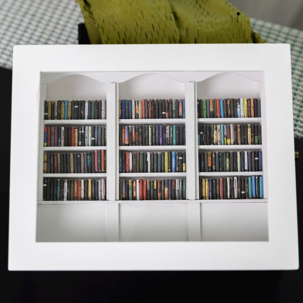 Anxiety Bookshelf Selected,Book Lover Gift,miniature model bookshelves.Study Decoration