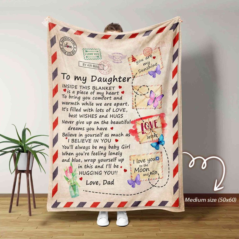 Mother's Day Gifts - Gifts for Mom - Personalized Mom Blanket - Letter to Mom.