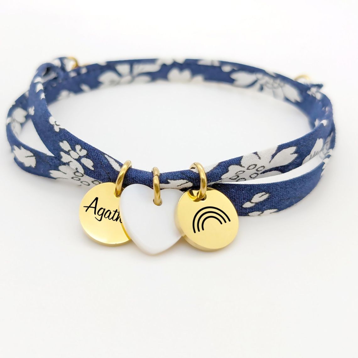 Personalized bracelet in liberty cord ,First name bracelet, Birth gift, mom mimi Mother's day