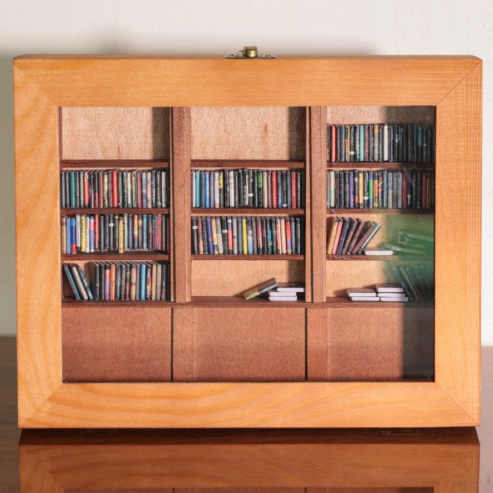 Anxiety Bookshelf Selected,Book Lover Gift,miniature model bookshelves.Study Decoration