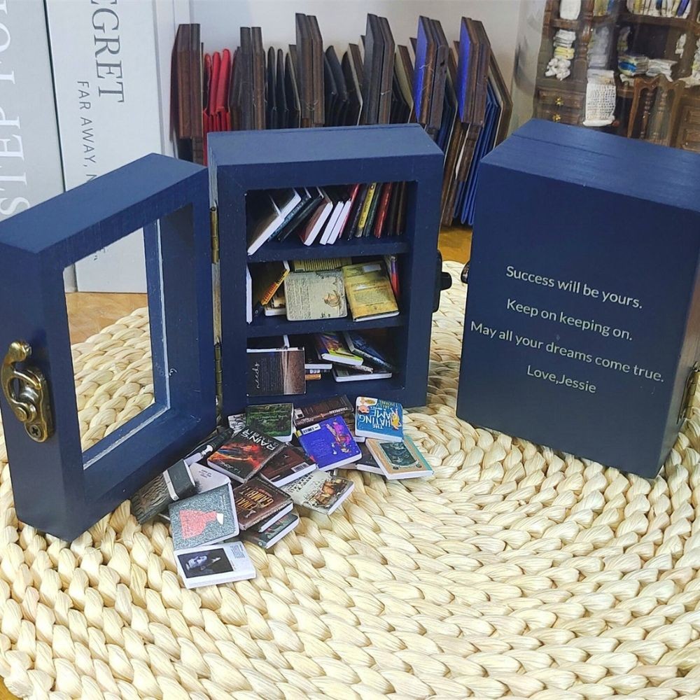 Personalized Pocket Edition Anxiety Bookcase, MINI bookcase, Book Lover Gift, Study Decoration