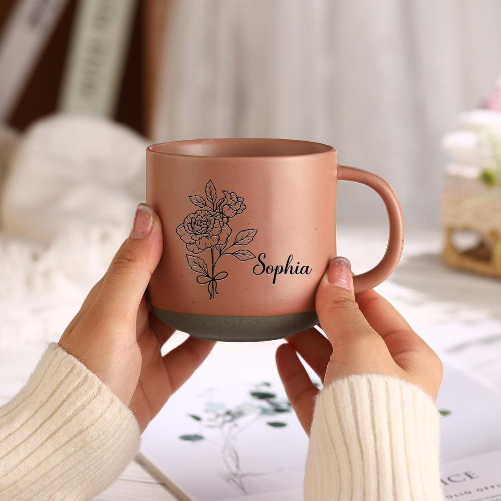 Custom Coffee Mug Birth Flower Mug,Christmas Gifts Ideas.