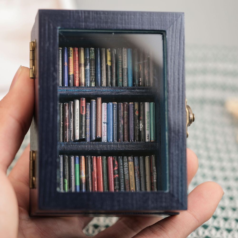 Personalized Pocket Edition Anxiety Bookcase, MINI bookcase, Book Lover Gift, Study Decoration