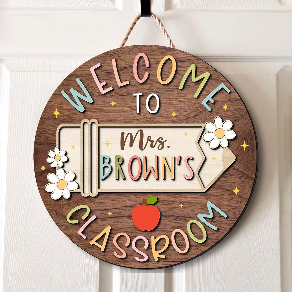 Cute Teacher Door Sign, Back to School Gift.