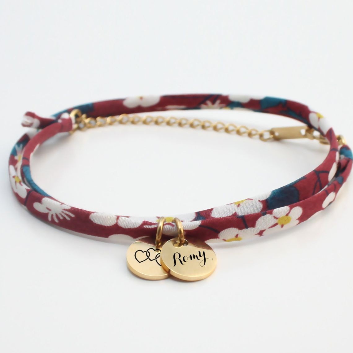 Personalized bracelet in liberty cord ,First name bracelet, Birth gift, mom mimi Mother's day