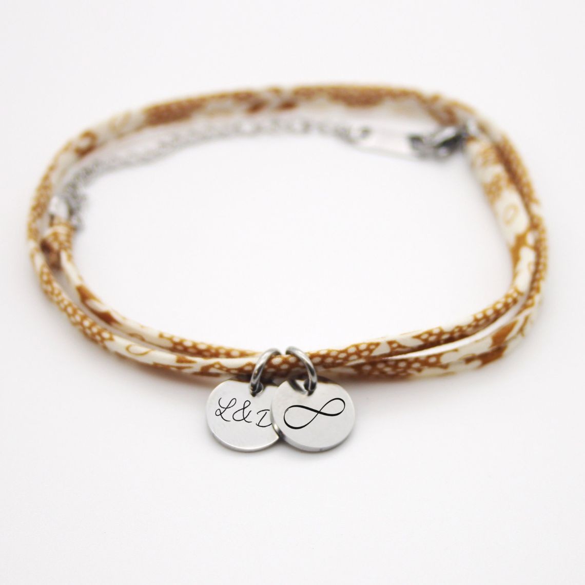 Personalized bracelet in liberty cord ,First name bracelet, Birth gift, mom mimi Mother's day