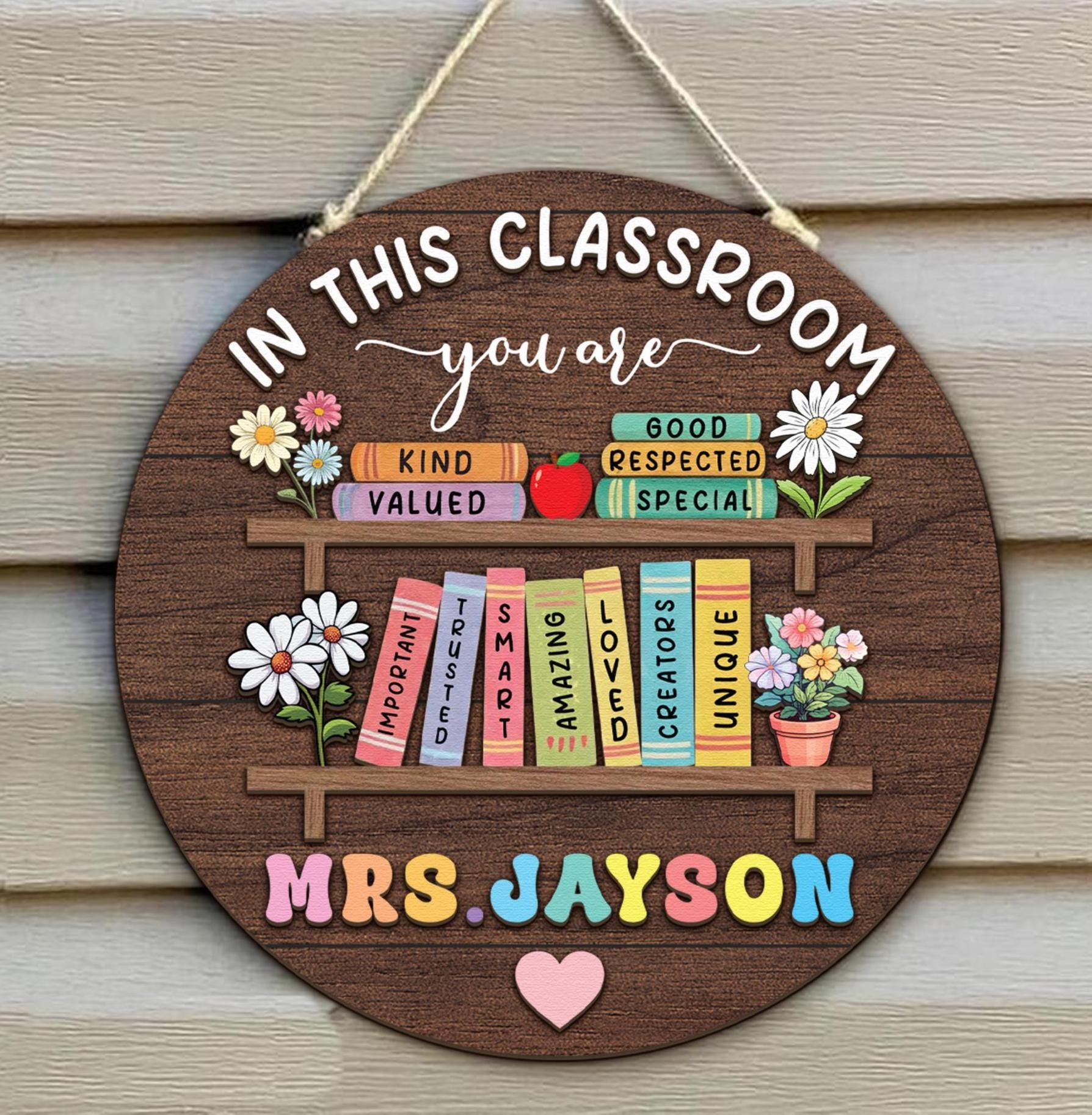 Cute Teacher Door Sign, Back to School Gift.