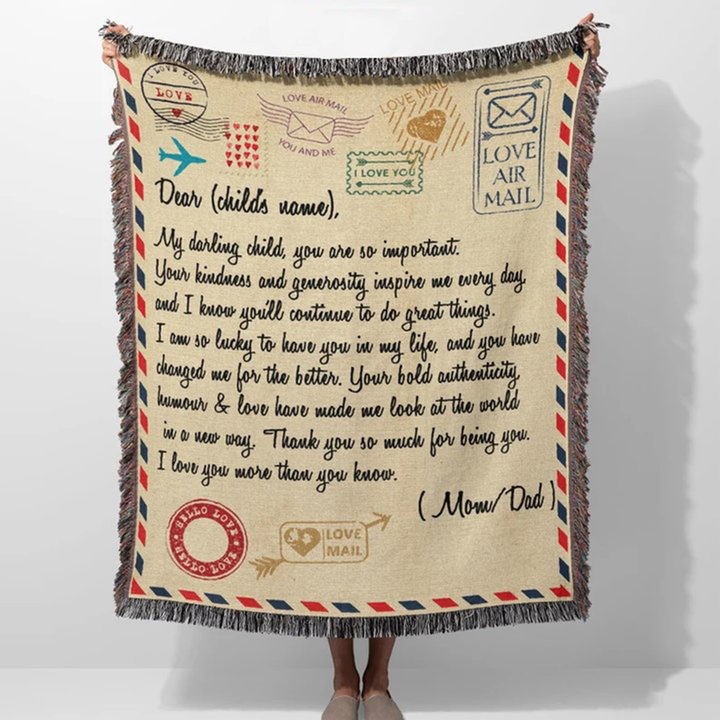 Mother's Day Gifts - Gifts for Mom - Personalized Mom Blanket - Letter to Mom.