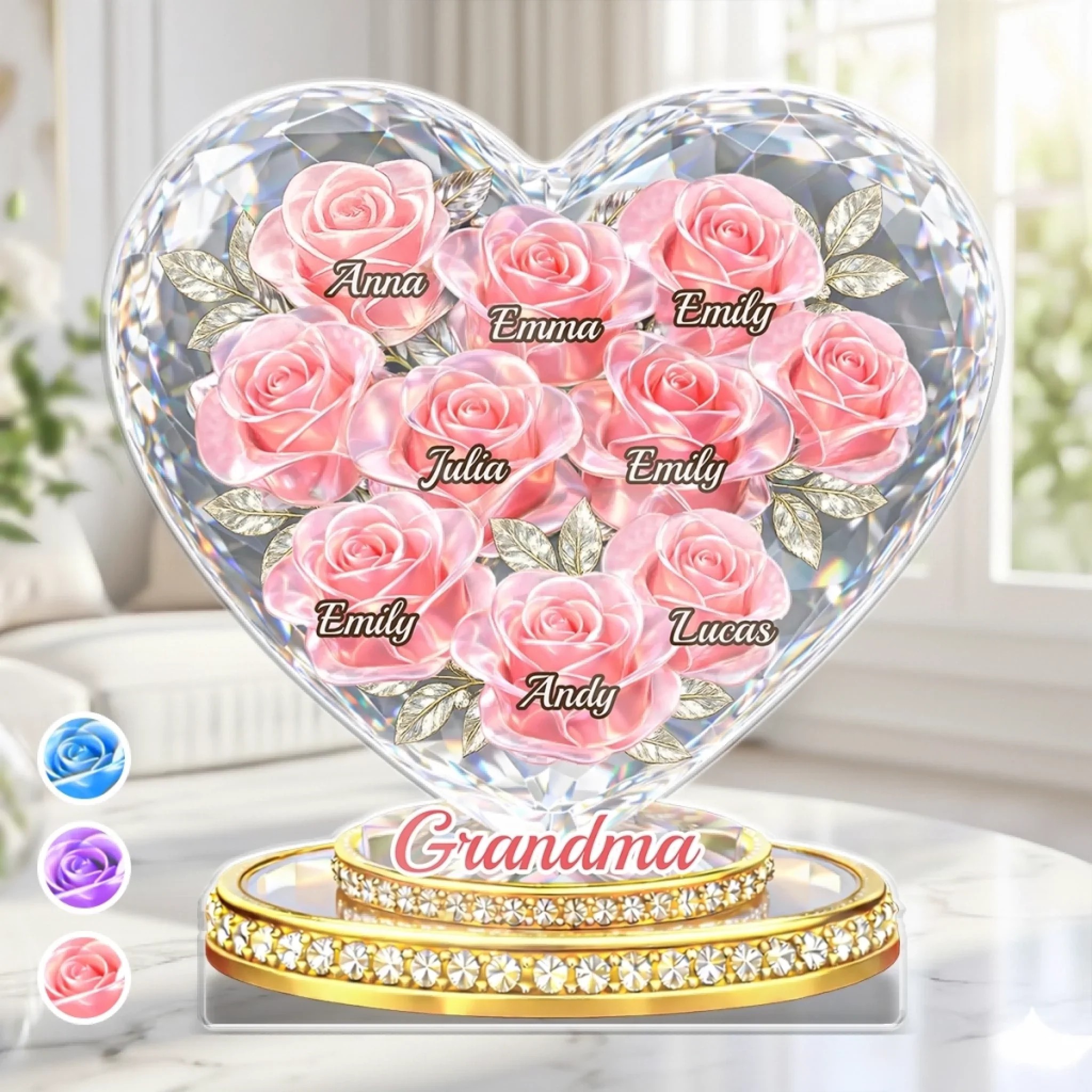 Custom Acrylic Plaque - Personalized Mother's Day Gifts For Mom, Grandma - Mom Love Never Ends