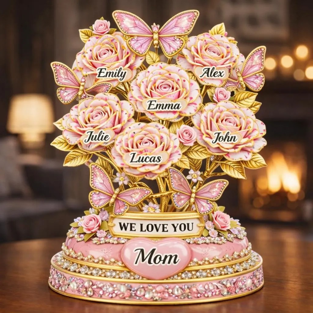 Personalized Mom Is My Forever 2D Flat Acrylic Plaque, Custom Name Shaped Acrylic Plaque, Family Home Decor Plaque,Mother's Day Gift for Mom