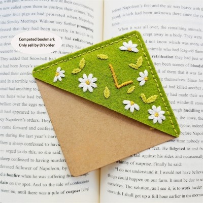 Personalized Hand Embroidered Corner Bookmark,Xmas Gifts