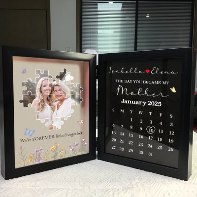 Personalized The Day You Became My Mother Puzzle Photo Frame.