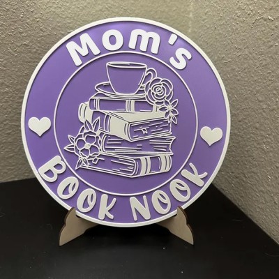 Personalized library Sign shelf decoration for mom, wife, daughter.Mother's Day Gift