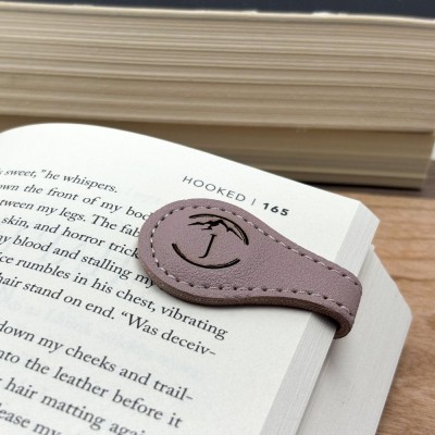 Engraved leather bookmark magnetic gift for book lovers gift