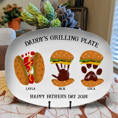 Personalized Daddy's Grilling Plate Father's Day Gift