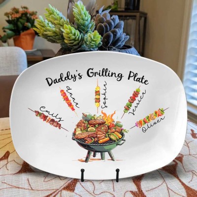 Personalized Daddy's Grilling Plate Father's Day Gift