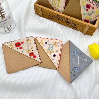 Personalized Hand Embroidered Corner Bookmark,Xmas Gifts