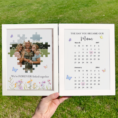 Custom The Day You Became Our Mum Puzzle Photo Frame.