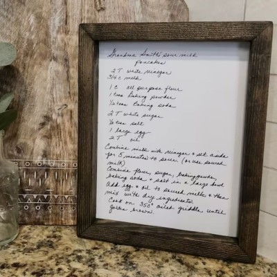 Personalized Recipe, Handwritten Recipe Wood Sign,Mom Gift.