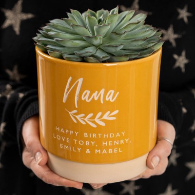 Personalised Name Indoor Plant Pot, Engraved to order,Mother's Day Gift.