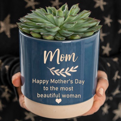 Personalised Name Indoor Plant Pot, Engraved to order,Mother's Day Gift.