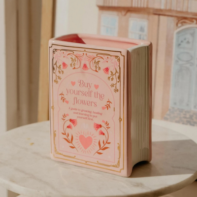 Book Shaped Vase, Bookish Home Decor Gift ,Literary Girl Gift.