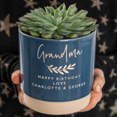 Personalised Name Indoor Plant Pot, Engraved to order,Mother's Day Gift.