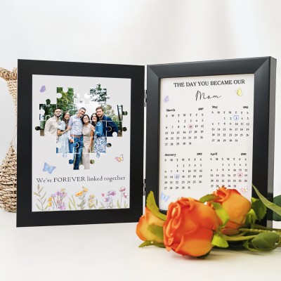 Custom The Day You Became Our Mum Puzzle Photo Frame.