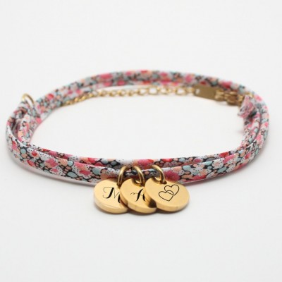 Personalized bracelet in liberty cord ,First name bracelet, Birth gift, mom mimi Mother's day