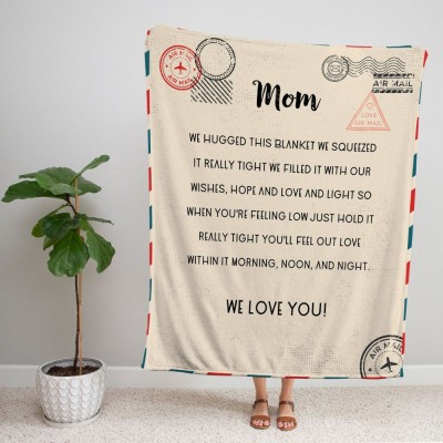 Mother's Day Gifts - Gifts for Mom - Personalized Mom Blanket - Letter to Mom.