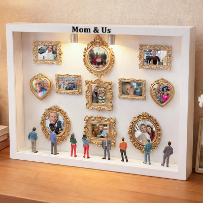 Mini Museum Silhouette Box with Photo,Keep Mom's Memory.