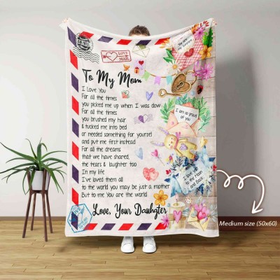 Mother's Day Gifts - Gifts for Mom - Personalized Mom Blanket - Letter to Mom.