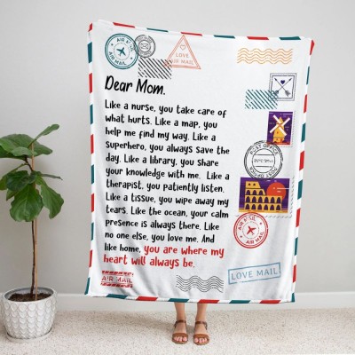 Mother's Day Gifts - Gifts for Mom - Personalized Mom Blanket - Letter to Mom.