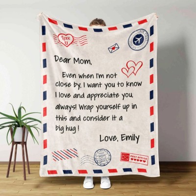Mother's Day Gifts - Gifts for Mom - Personalized Mom Blanket - Letter to Mom.