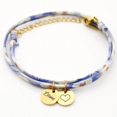 Personalized Liberty Cord Bracelet, Mom、Nana Bracelet, Birth Gift, Bridesmaid Jewel, Mother'sDay Personalized Gift