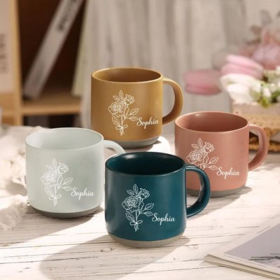 Custom Coffee Mug Birth Flower Mug,Christmas Gifts Ideas.