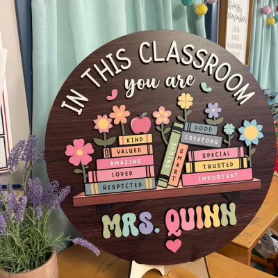 Cute Teacher Door Sign, Back to School Gift.