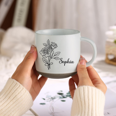 Custom Coffee Mug Birth Flower Mug,Christmas Gifts Ideas.