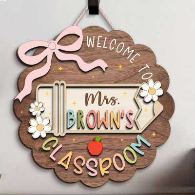 Cute Teacher Door Sign, Back to School Gift.