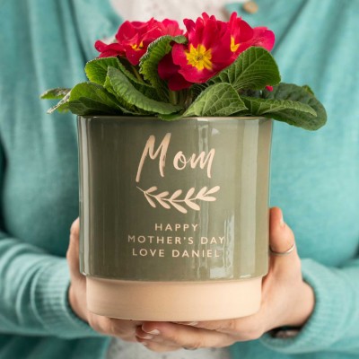 Personalised Name Indoor Plant Pot, Engraved to order,Mother's Day Gift.