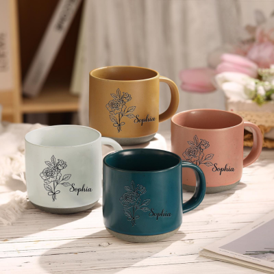 Custom Coffee Mug Birth Flower Mug,Christmas Gifts Ideas.