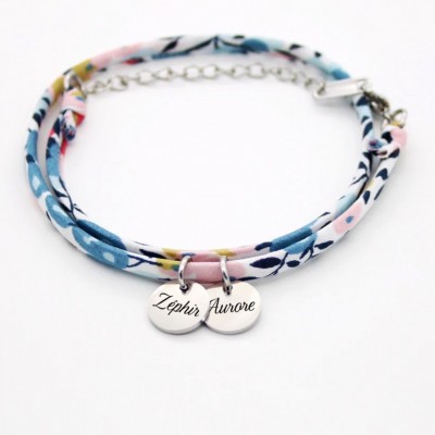 Personalized bracelet in liberty cord ,First name bracelet, Birth gift, mom mimi Mother's day